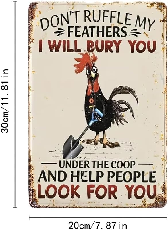 ZiCooL Metal Retro Domineering Rooster Wall Art, Creativity Art Decorations, Garden Sign Outside Decor，Wall Sculpture， Hanging Sculpture for Living Room Dining Room Bedroom Yard Outdoor Decor