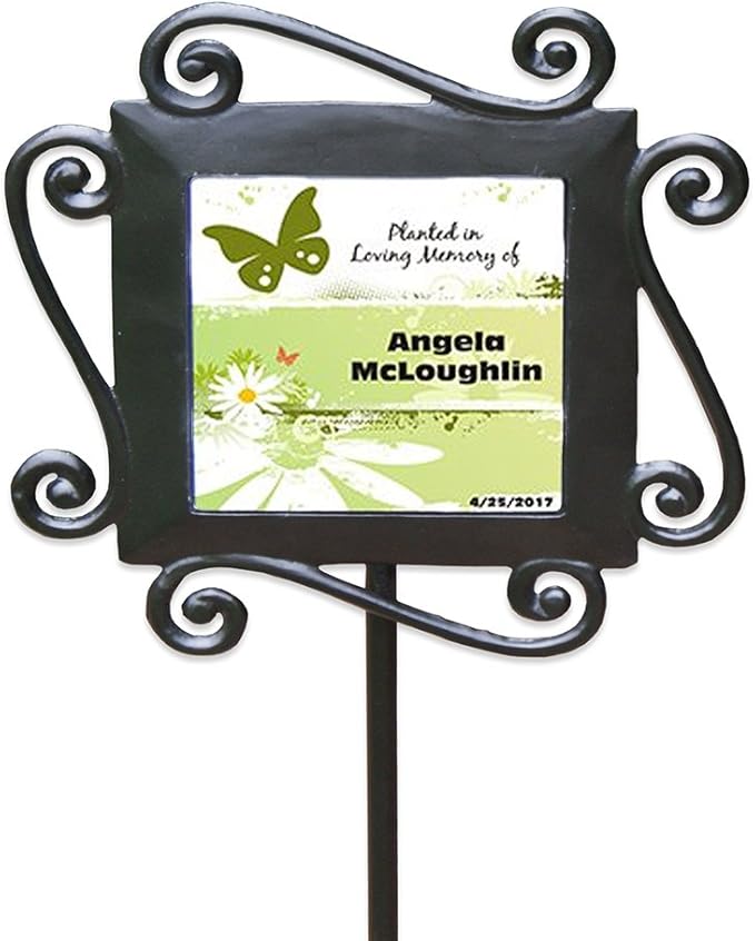 GiftsForYouNow Personalized Planted in Loving Memory Garden Stake, 28 x 8.5 Inches Butterfly