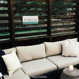 Welcome to Our Porch Sit Long Talk Much Laugh Often Wood Sign Farmhouse Patio Wooden Hanging Sign Plaque Retro Wall Art Decor for Home Decoration 5 x 10 Inches