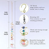 Big Heart Crystal Sun Catchers for Windows Hanging, Double-Spiral Design Gazing Ball Spiral Tail, Rainbow Maker Prism, Sun Catchers Indoor Window for Kitchen, Patio, Porch, Garden(AB-Golden)