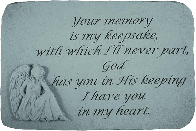 Design Toscano Your Memory is My Keepsake: Angel Cast Stone Memorial Garden Marker