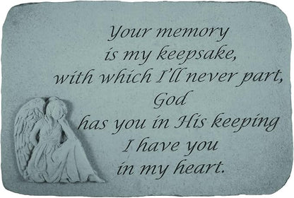 Design Toscano Your Memory is My Keepsake: Angel Cast Stone Memorial Garden Marker