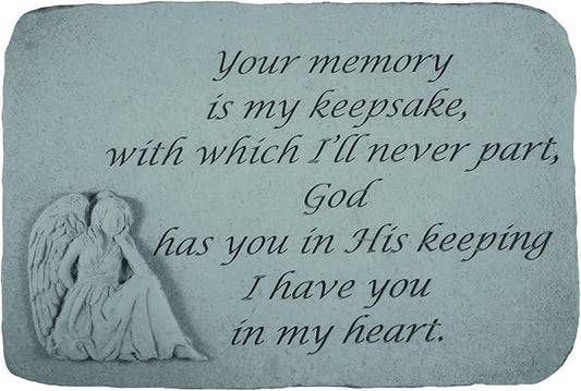 Design Toscano Your Memory is My Keepsake: Angel Cast Stone Memorial Garden Marker