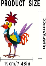 MSUIINT Garden Rooster Statues Sculpture, Outdoor Animal Statues, Metal Rooster Statues, Chicken Ornaments Yard Art for Backyard Patio Lawn Decorations
