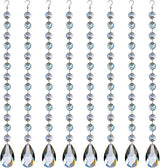 1ft 8pcs Teardrop Crystals Garland, Hanging Chandelier Crystals Prism Beads Chain for Wedding Home Decoration Clear GOLDENHAITAI