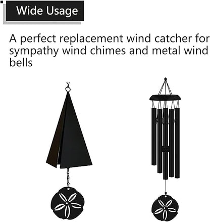 Replacement Wind Catcher, Wind Chime Sail Replacement with 16.4FT Nylon Cord, Metal Wind Chime Parts Replacement for Sympathy Wind Chimes and Wind Bells, Sand Dollar