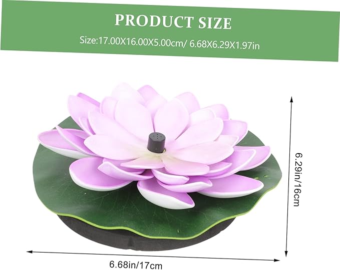 INOOMP Solar Powered Lotus Shaped Fountain for Garden Floating Water Lily Decoration Compact Outdoor Landscape Water Pool Feature Easy Installation No External Power Needed