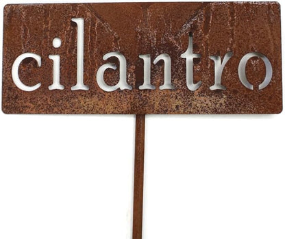 Classic Metal Garden Markers 19 Inches Tall (cilantro, Naturally Rusted)