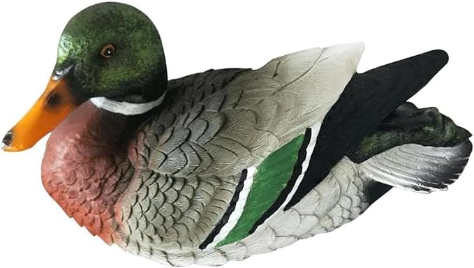Garden Statues Pond Floating Duck Sculpture Creative Resin Duck Statue Realistic Duck Decoy for Fish Tank Garden Animal Cute Outdoor Yard Ornaments Decor