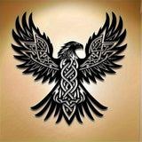WPCJREU Totem Metal Wall Art, Eagle Feather Celtic Knot Iron Sculpture, Spiritual Tribal Decor for Living Room, Office & Patio