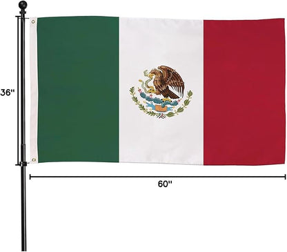 Evergreen Mexican Flag 3x5 Outdoor Double Sided, MX Mexico Flags for Outside with Grommets, 3-Ply Banners for Garden Patio, Indoor Wall Decor for Room, Works with Standard Estate Flag Poles