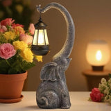 Solar Elephant Statue, Elephant Garden Statue with Solar Lights, Outdoor Elephant Decor for Porch Patio Lawn Balcony, Resin Elephants Figurine Decorations, Birthday Gifts for Mom Grandma Animal Lovers