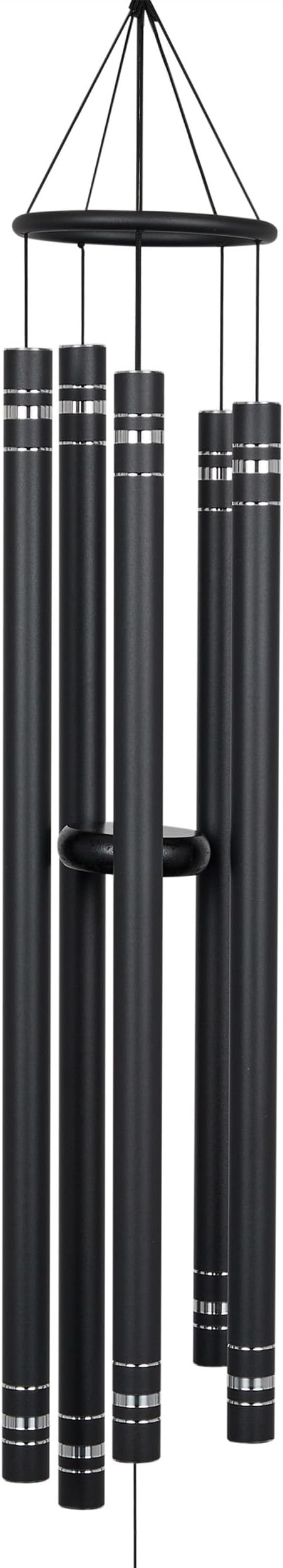 Alpine Corporation KAW196HH-BK Metal Wind Chime w/Butterfly Windcatcher, Decorative Garden & Patio Chime, 51''H, Black