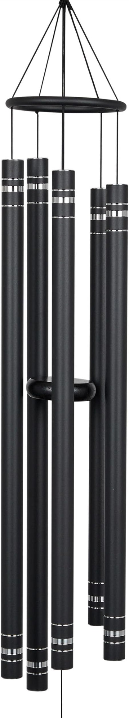 Alpine Corporation KAW196HH-BK Metal Wind Chime w/Butterfly Windcatcher, Decorative Garden & Patio Chime, 51''H, Black