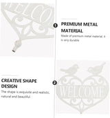 Outdoor Welcome Garden Sign Stake Decorative Metal Welcome Board for Yard Patio Lawn Plug-in Garden Decor 33.85X7.87In