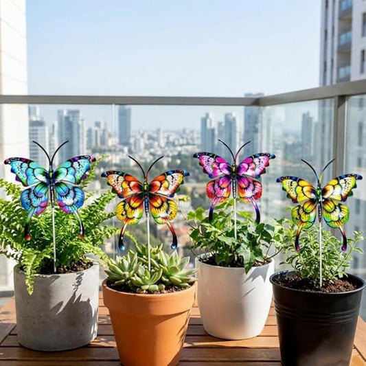 A Set of Adorable Wrought-Iron Garden planters is Suitable for Various Places Such as patios, courtyards, corridors, etc. (Butterfly)