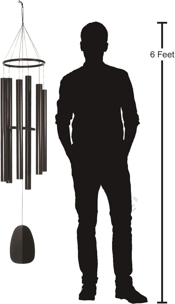 Woodstock Chimes Signature Collection, Bells of Paradise, Black 68", Decor Designs Wind Chimes for Outdoor, Patio, Home or Garden Décor (BPK68)
