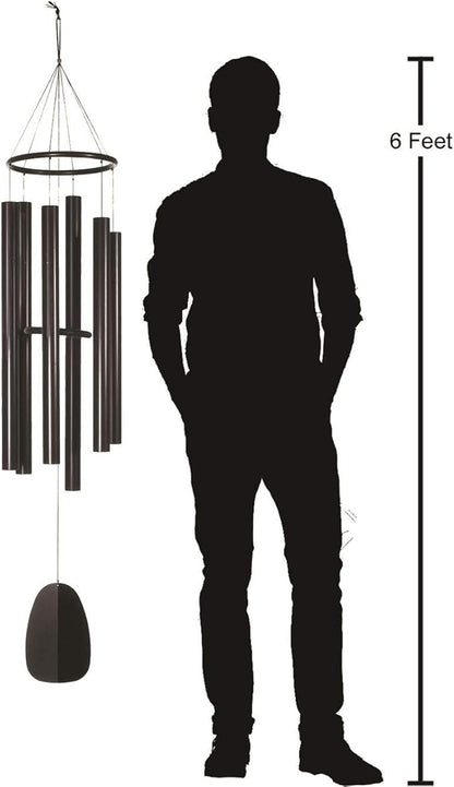 Woodstock Chimes Signature Collection, Bells of Paradise, Black 68", Decor Designs Wind Chimes for Outdoor, Patio, Home or Garden Décor (BPK68)