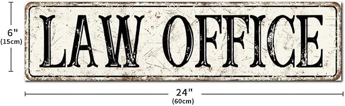 Madcolitote Retro Law Office Wood Sign Law Office Custom Street Sign Rustic Wooden Wall Art Farmhouse Wall Decor Kitchen Home Decor Signs Wall Hanging Sign Housewarming Gift 6x24in