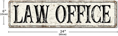 Madcolitote Retro Law Office Wood Sign Law Office Custom Street Sign Rustic Wooden Wall Art Farmhouse Wall Decor Kitchen Home Decor Signs Wall Hanging Sign Housewarming Gift 6x24in