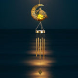 Rosefinch Solar Wind Chime for Outside - Exquisite Vermilion Bird Design, Handmade Aluminum Wind Chimes for Garden/Lawn, Soothing Zen Decor, Gift for Asian-Themed,Housewarming & Meditation Spaces