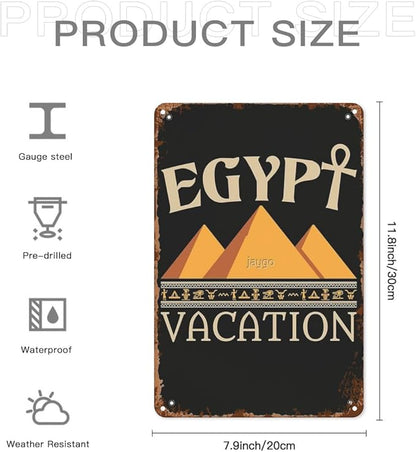 Patio Wall Decor Egypt Vacation Vintage Signs Dining Room Retro Metal Wall Art For Home,Cafe,Office,Yard & More: Decorative Plaque With Inspirational Life Quotes 8X12inch