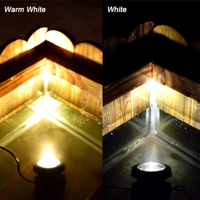 ‌Solar Spot Light Outdoor - LED Waterproof Pond Light Underwater Spotlight with Dark Sensing Auto On/Off, Adjustable Angle for Pool, Fountain, Garden, Fish Tank