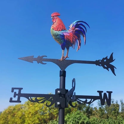 Colorful Rooster Weather Vane Spinner Wind Direction Farm Scene Stake Metal Outdoor Peacock Weathervane Ornament for Garden Yard Decoration (Horse A)