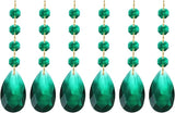 PATIKIL Teardrop Crystal Chandelier Pendants Beads, 6 Pack 120mm Length 38mm Chandelier Prisms Parts Ornaments Hanging Beads for DIY Arts Crafts Decoration, Dark Green