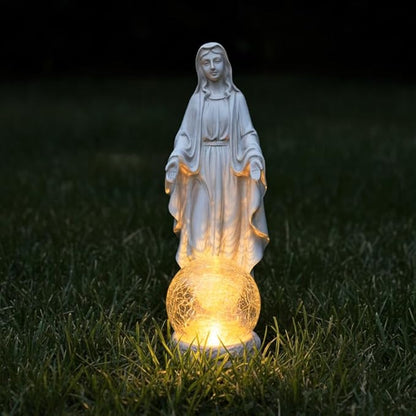Solar Garden Decor Virgin Mary Figure with Lights,Blessed Mother Outdoor Statue for Home/Garden Decor, Gift for Women/Monther(11.22" H)