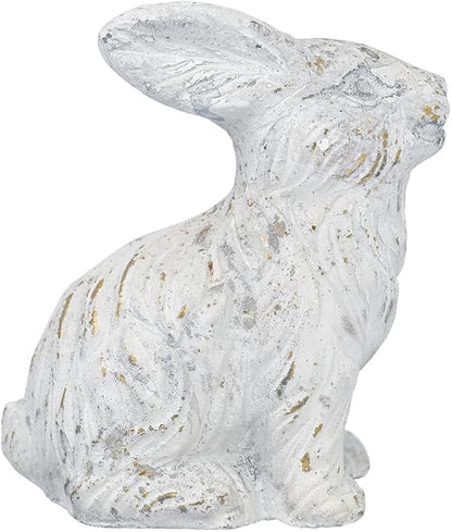 All Chic Bunny Decor Garden Statue White Rabbit Cement Rabbit Statue for Home Garden Indoor Outdoor Statues for Yard,Front Yard Decor,Easter Rabbit Figurines（White）