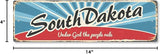 SmartSign 4 x 14 inch South Dakota State Vintage Metal Sign “Under God The People Rule”, 40 mil Rustproof Aluminum with Clear Overcoat, Retro Wall Décor, Multicolor, Made in USA