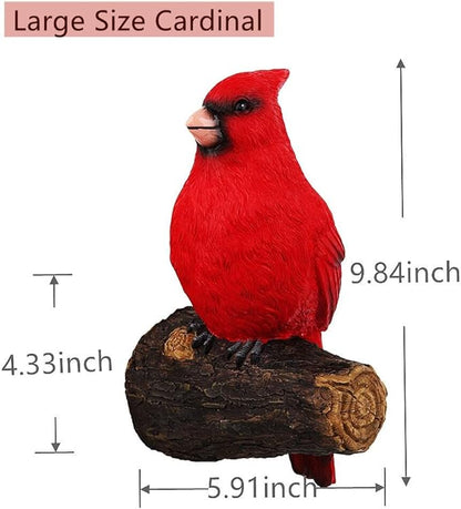 Tree Hugger Cardinal, Garden Statues Resin Large Red Bird Garden Peeker Decor Figurine Hanging Tree Face Sculpture Yard Ornaments