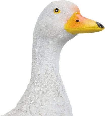 GLOGLOW Hand Painted Duck Garden Statue, Medium Size Decorative Outdoor Figurine for Yard Lawn Patio
