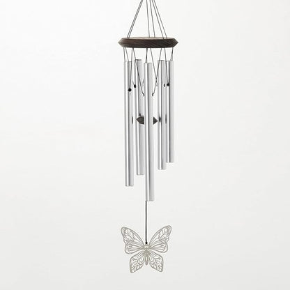 Woodstock Chimes Signature Collection, Woodstock Habitats Chime, 21'', Silver Wind Chimes for Outdoor, Patio, Home or Garden Decor (HCMB)