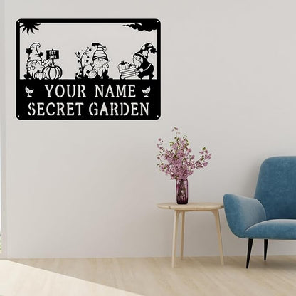 Decorative Signage, Customize Metal Garden Signs Outdoor Decor, Personalized Family Name Sign for Mom Grandma, Rustic Wall Art