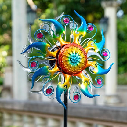 Wind Spinner Outdoor,Kinetic Metal Wind Spinner for Yard,Rustproof＆Waterproof Windmill,Wind Sculptures for Yard Decor 13 * 57 Inches