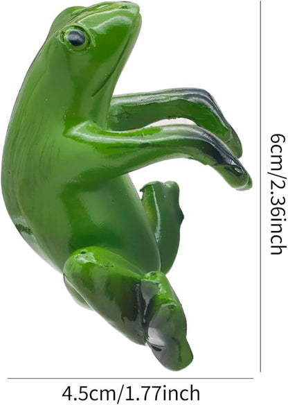 Mini Resin Frog Garden Statue Frog Flower Pot Hugger Figurines Planter Hanger Pot Plant Decoration Ornament for Fence Yard Lawn Balcony Patio Outdoor Indoor, for Family or Friends Gift