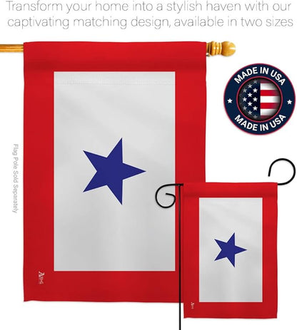 Blue Star Flag For Military Family Deployment With Pole Set Stand Outside House Bandera Door Yard Post Home Taprstry Wall Grave Decorations For Cemetery Service Porch Decor Memorial Veteran Day Gifts