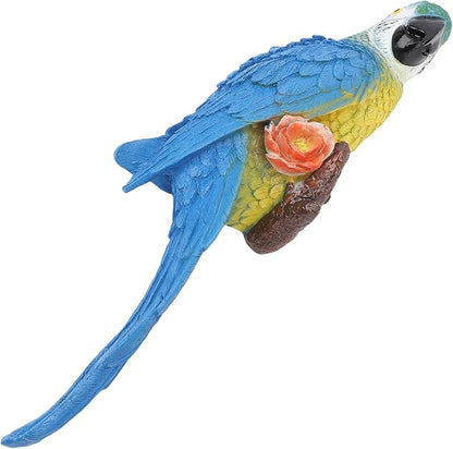Sculpture, Carving Weather Proof Decor Ornaments with Vibrant Colors, for Garden Balcony Patio Indoor (Left Blue)