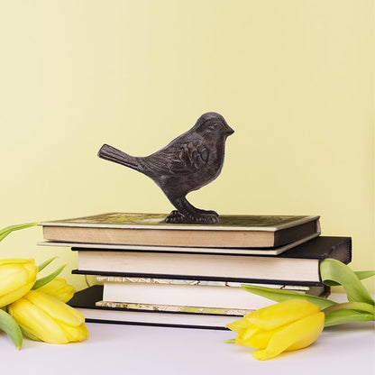 Cast Iron Bird Sculpture Bird Statue Tabletop Decor Figurines, Creative Animal Statues Indoor Outdoor Garden Home Decoration