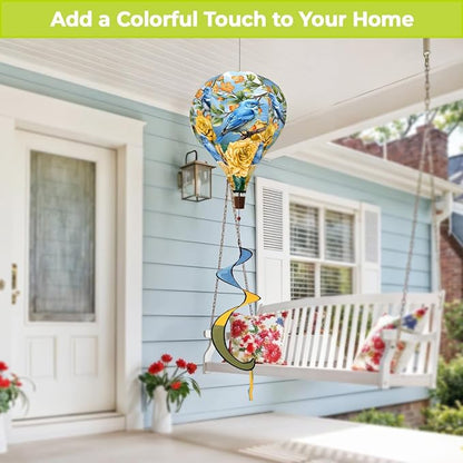 Briarwood Lane Bluebirds and Roses Hot Air Balloon Spinner