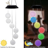 Wind Chime Outside Color Changing Ball Wind Chimes, LED Mobile Solar Lamp for Mom Grandma Waterproof Outdoor Solar Lights for Garden Patio Party Yard.