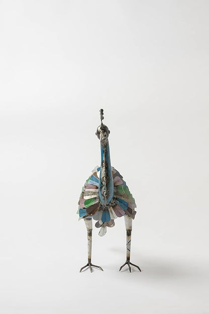 De Kulture Handcrafted Recycled Iron Vintage Peacock Figurine Decorative Collectible Figurine showpiece Beautify Home Office Holiday décor| Ideal for Garden Decoration, 41x13x36 (LWH) inches