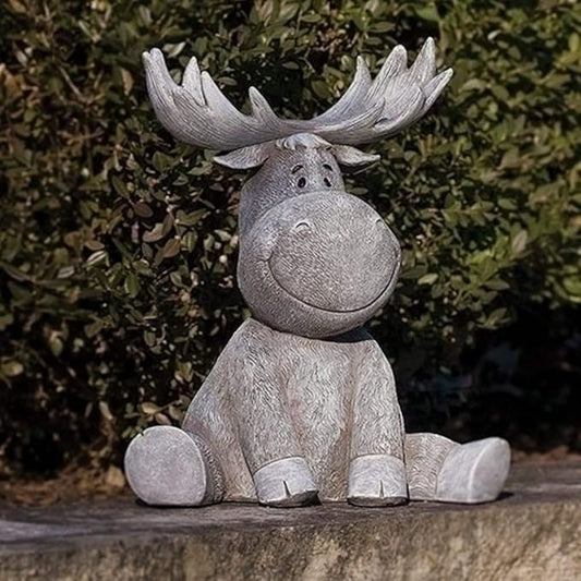 Roman Pudgy Moose 9.5 Inches Height Garden Figurine