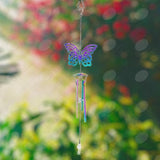 Red Carpet Studios 10371 Iridescent Shadow Wind Chime, Purple Butterfly, 18 x 2