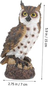 Resin Owl Garden Decor Outdoor Landscaping Sculpture for Courtyard Creative Animal Figurine Nature Theme for Garden Decoration