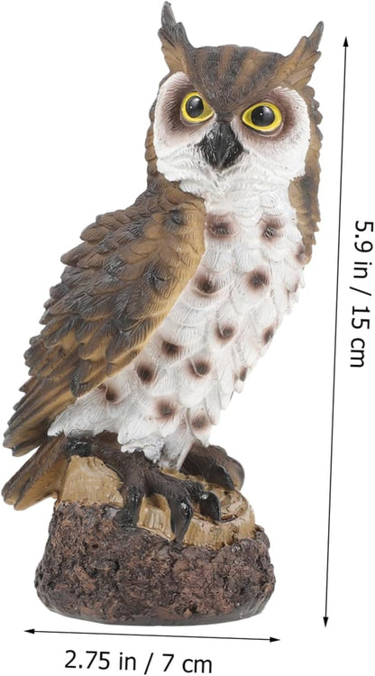 Resin Owl Garden Decor Outdoor Landscaping Sculpture for Courtyard Creative Animal Figurine Nature Theme for Garden Decoration