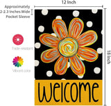 CROWNED BEAUTY Summer Garden Flag Floral 12x18 Inch Double Sided Small Burlap Seasonal Holiday Polka Dots Flag for Outside Yard Decoration