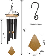 Wind Chimes 30 Inches Deep Tone Memorial Wind Chimes with Hook for Mother's Day/Housewarming/Christmas, Patio, Garden, Yard, Home Decor, Black